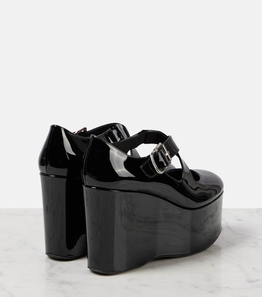 Alaia Criss Cross patent leather wedges