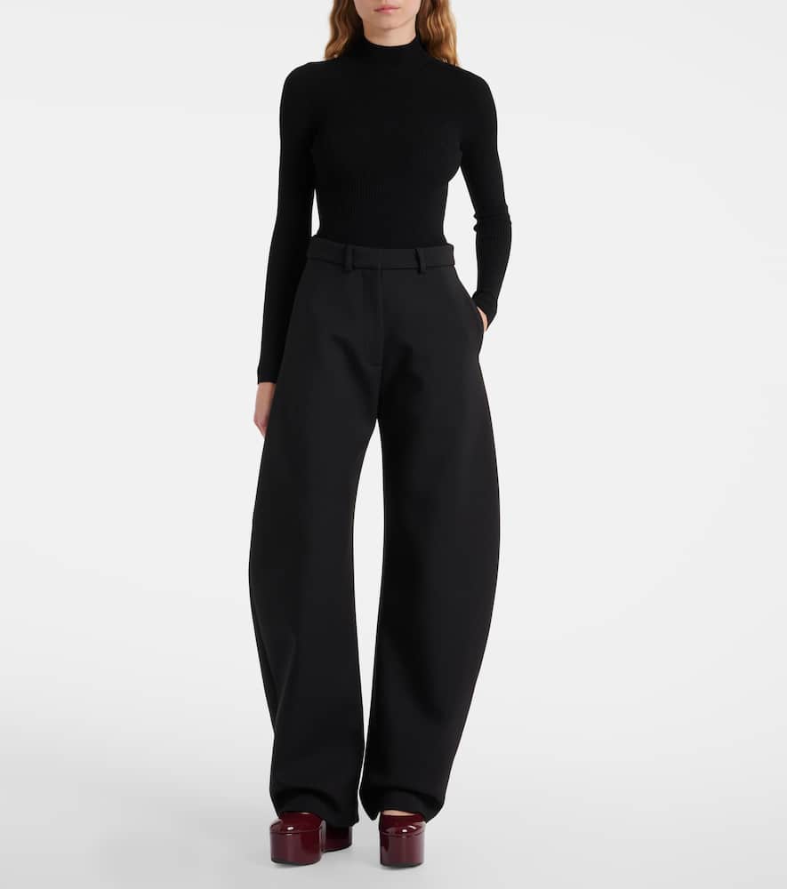 Alaia Criss Cross patent leather wedges