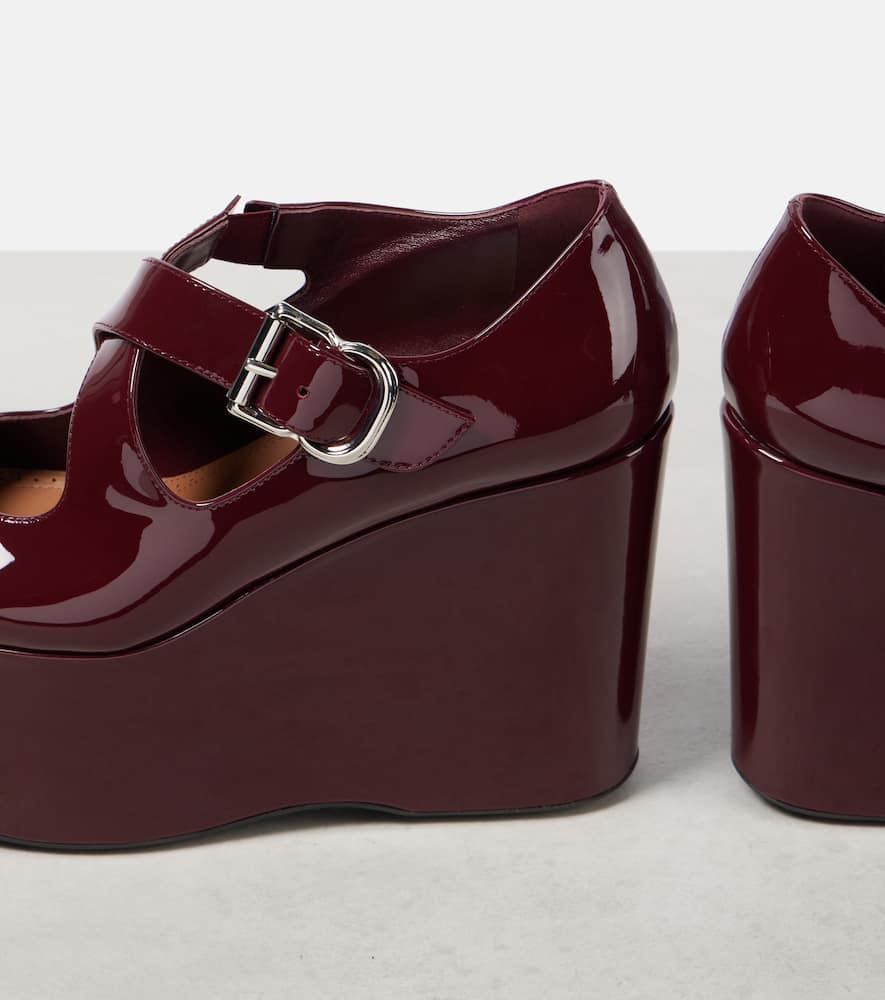Alaia Criss Cross patent leather wedges