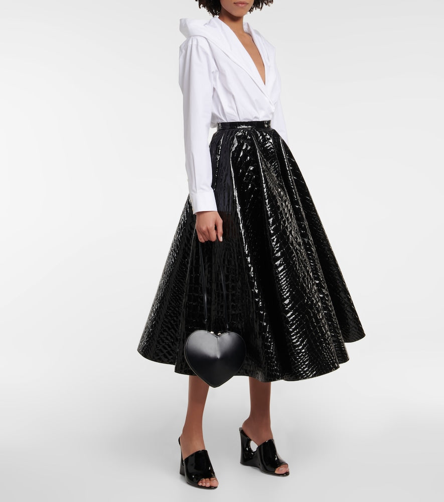Alaia Croc-effect midi skirt