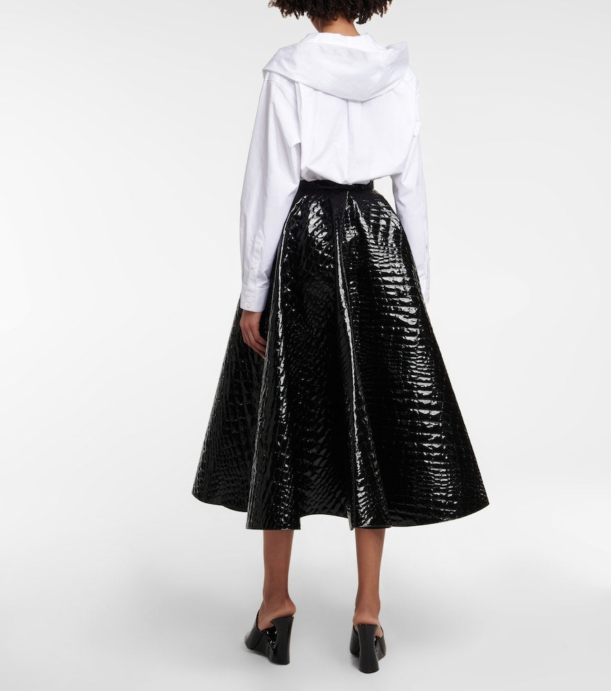 Alaia Croc-effect midi skirt