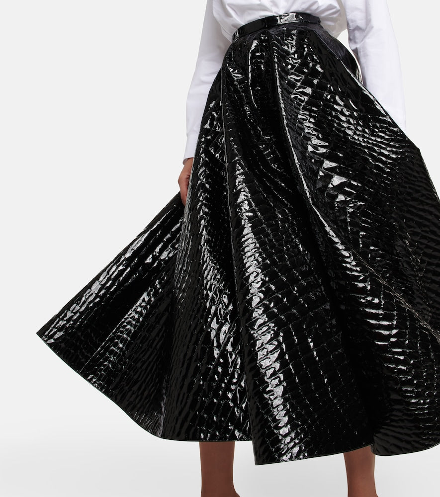 Alaia Croc-effect midi skirt