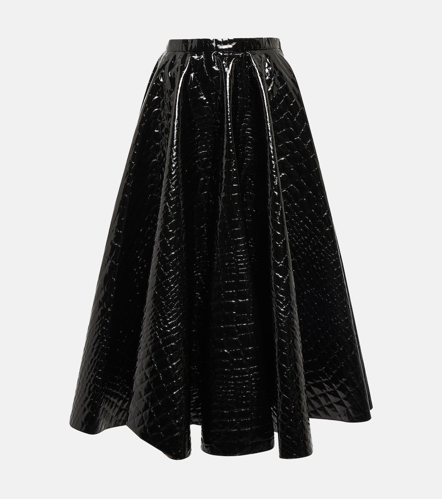 Alaia Croc-effect midi skirt - Alaia 鳄鱼纹中长裙