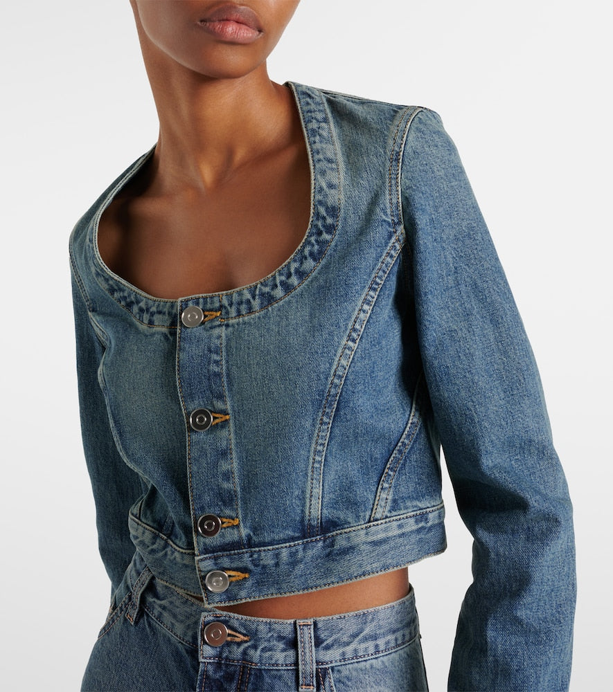 Alaia Cropped denim jacket