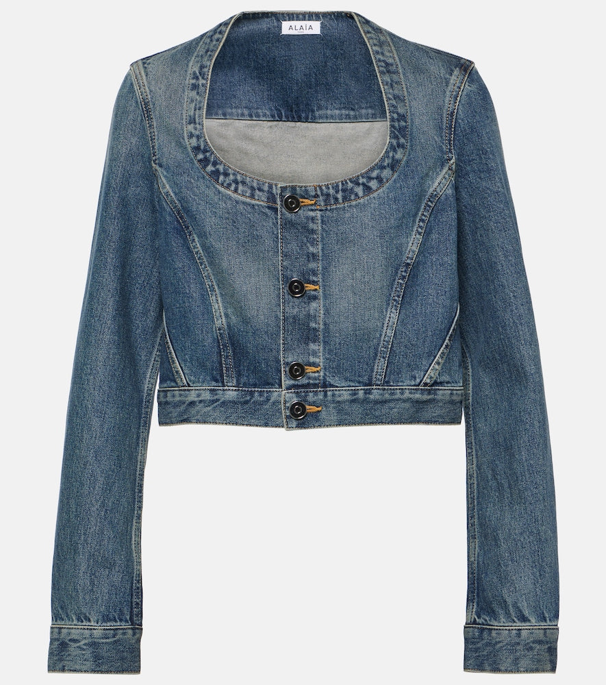 Alaia Cropped denim jacket - Alaia 短款牛仔夹克