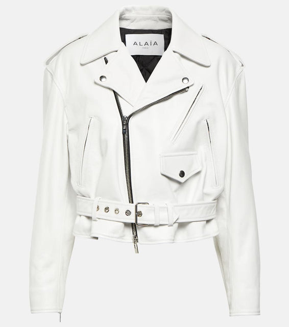 Alaia Cropped leather biker jacket