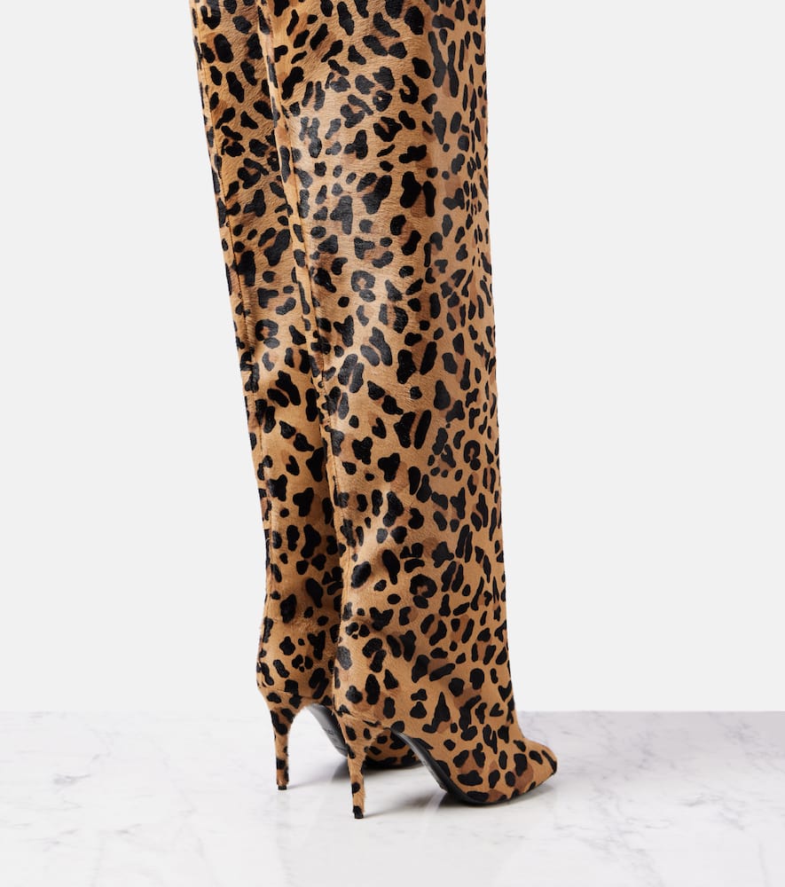 Alaia Decollete 90 calf hair over-the-knee boots