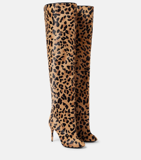 Alaia Decollete 90 calf hair over-the-knee boots
