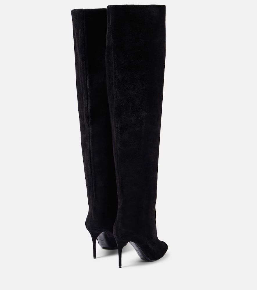Alaia Decollete Cuissardes suede knee-high boots