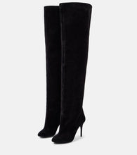 Alaia Decollete Cuissardes suede knee-high boots