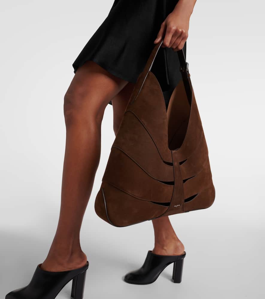 Alaia Delta suede shoulder bag