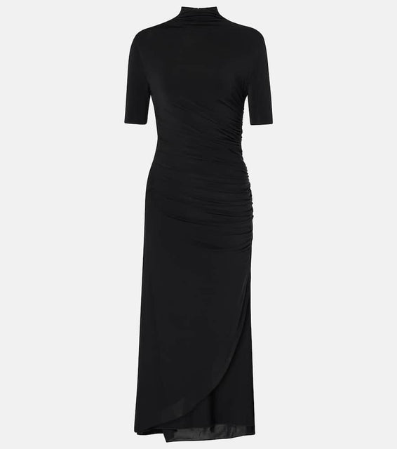 Alaia Draped asymmetric midi dress