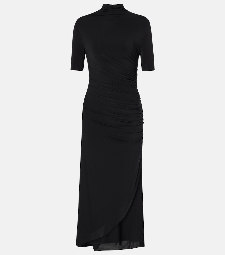 Alaia Draped asymmetric midi dress. Alaia 垂褶不对称中长连衣裙