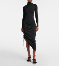 Alaia Draped wool turtleneck dress