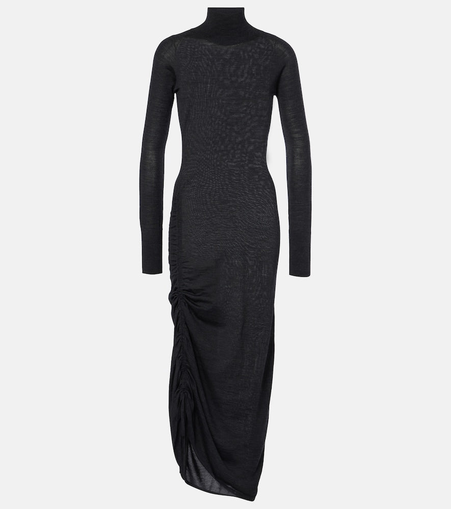 Alaia Draped wool turtleneck dress. Alaia 垂褶羊毛高领连衣裙