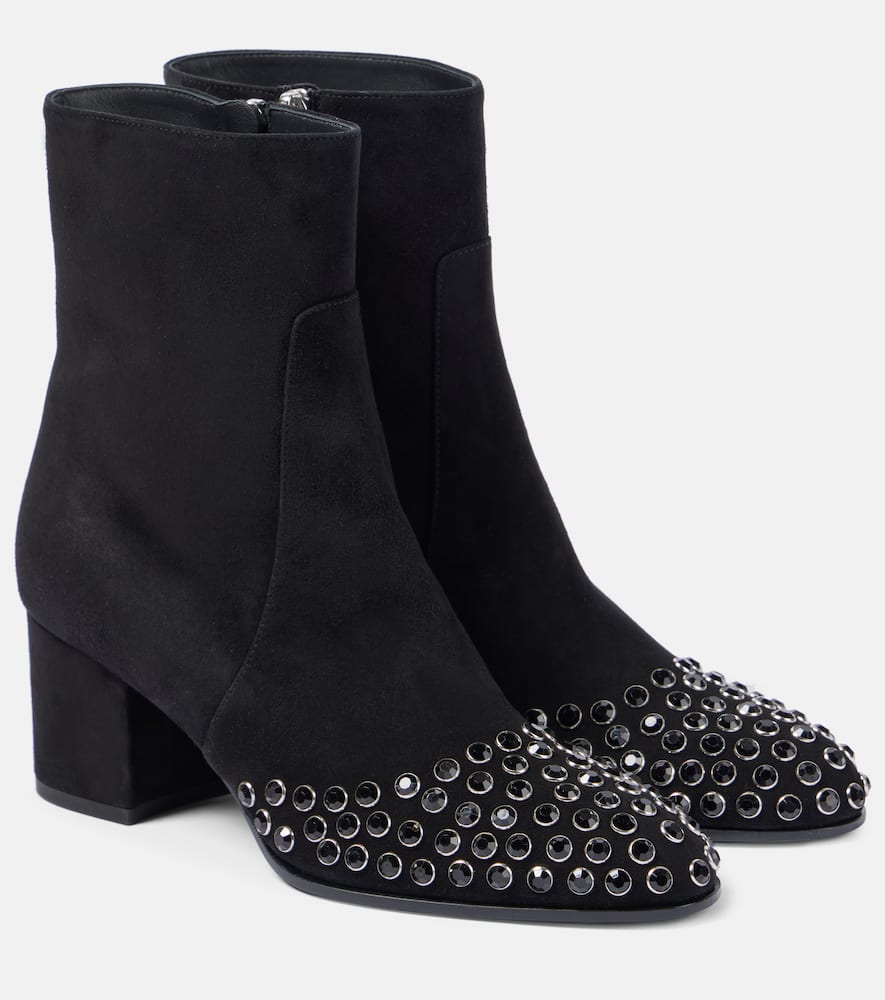 Alaia Embellished suede ankle boots