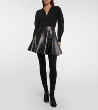 Alaia Eyelet embellished leather miniskirt