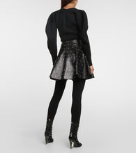 Alaia Eyelet embellished leather miniskirt