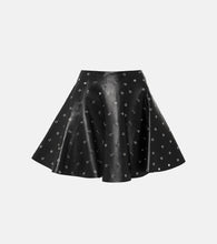 Alaia Eyelet embellished leather miniskirt - Alaia 镂空装饰皮革迷你裙