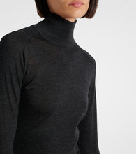 Alaia Faux shearling-trimmed virgin wool midi dress