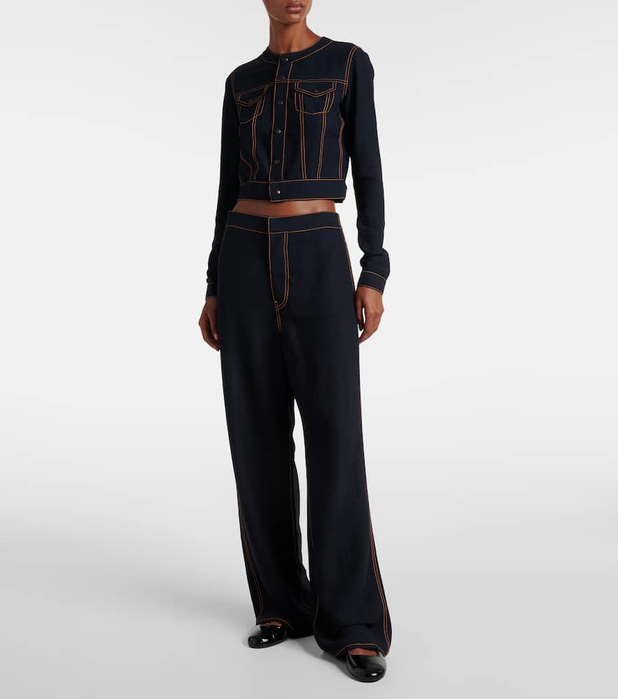 Alaia Fluid cropped wool-blend jacket
