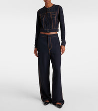 Alaia Fluid cropped wool-blend jacket