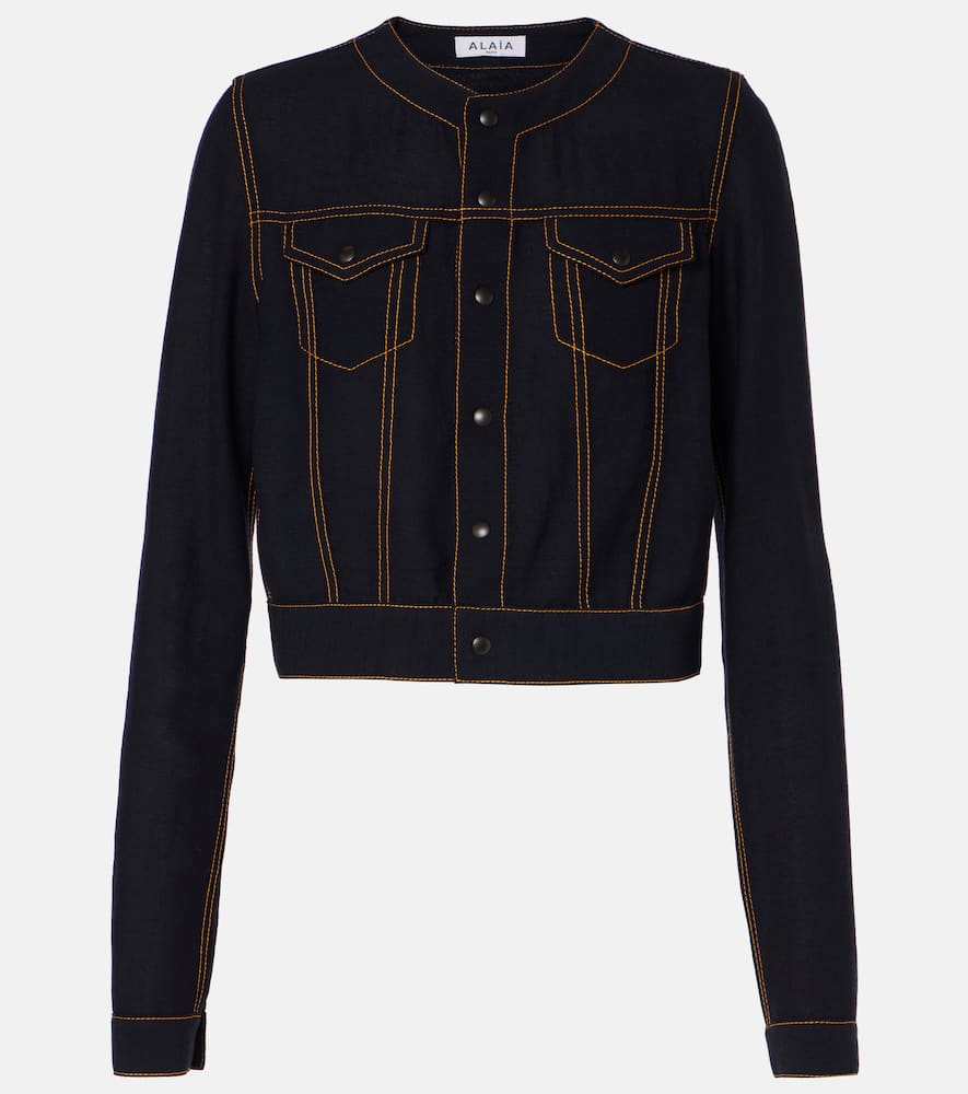 Alaia Fluid cropped wool-blend jacket