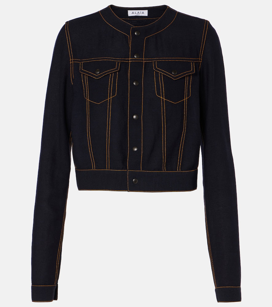 Alaia Fluid cropped wool-blend jacket - Alaia Fluid 短款羊毛混纺夹克