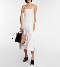 Alaia Hinge Medium suede and leather tote
