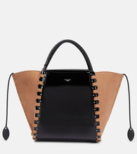 Alaia Hinge Medium suede and leather tote - Alaia Hinge 中号绒面革和皮革手提包