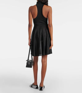 Alaia Jersey and mesh minidress