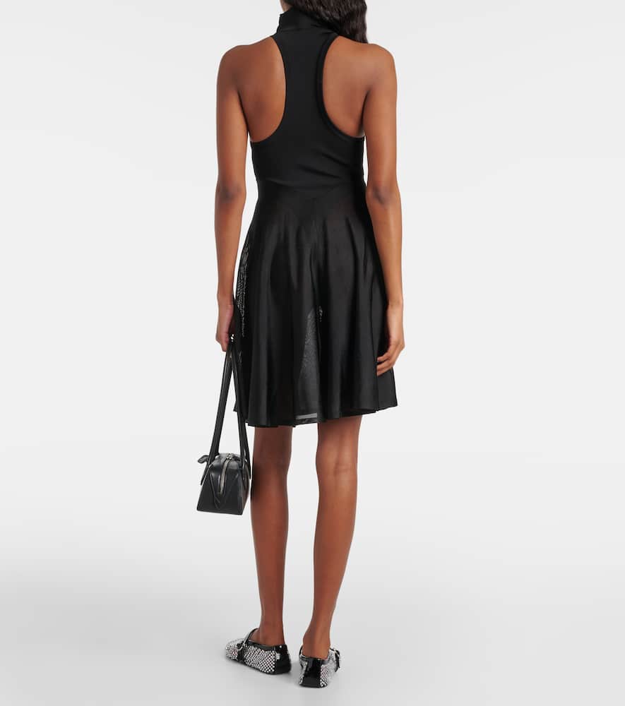 Alaia Jersey and mesh minidress