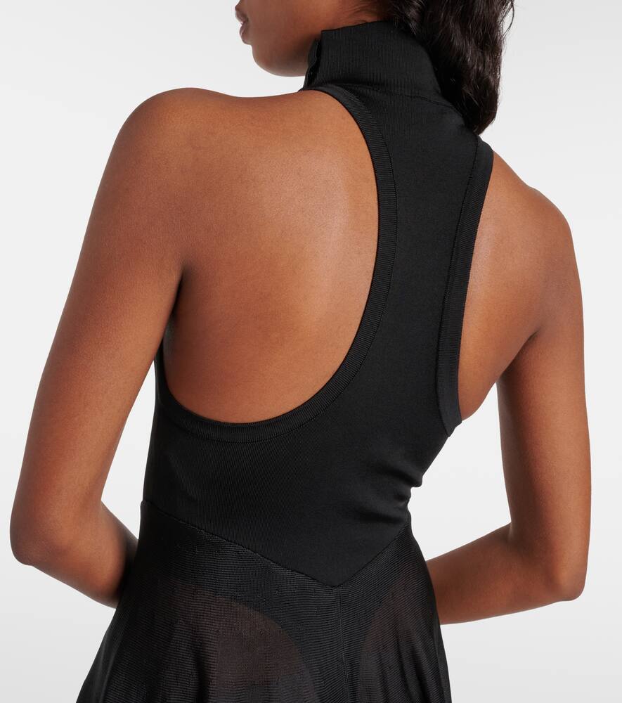 Alaia Jersey and mesh minidress