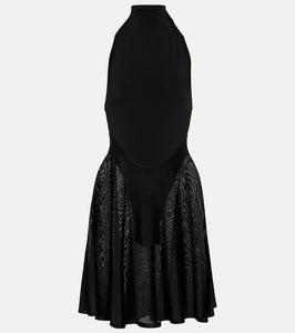 Alaia Jersey and mesh minidress