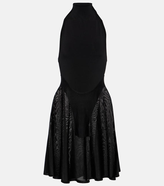 Alaia Jersey and mesh minidress