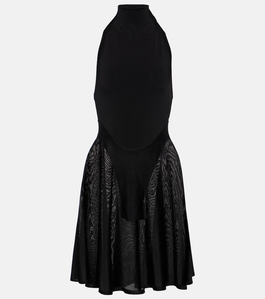Alaia Jersey and mesh minidress