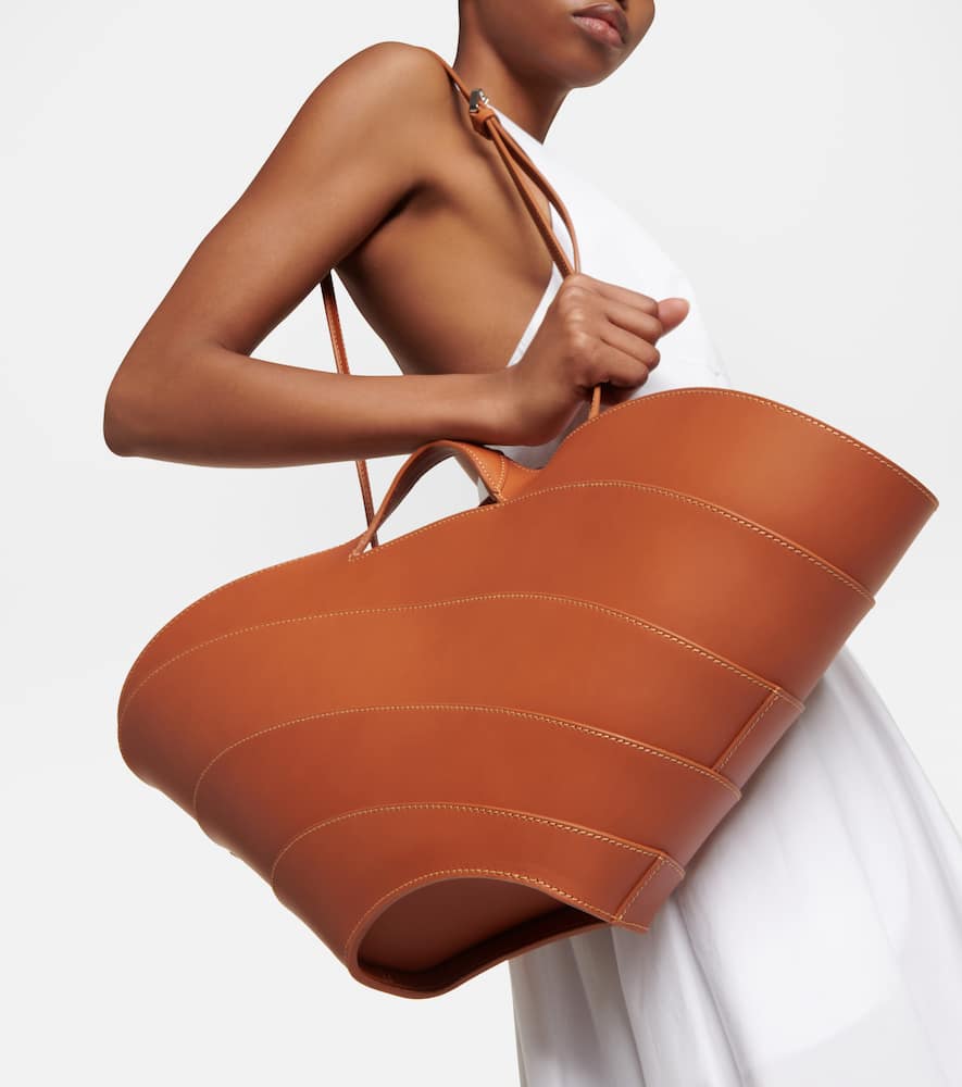 Alaia Khaima Medium leather tote bag