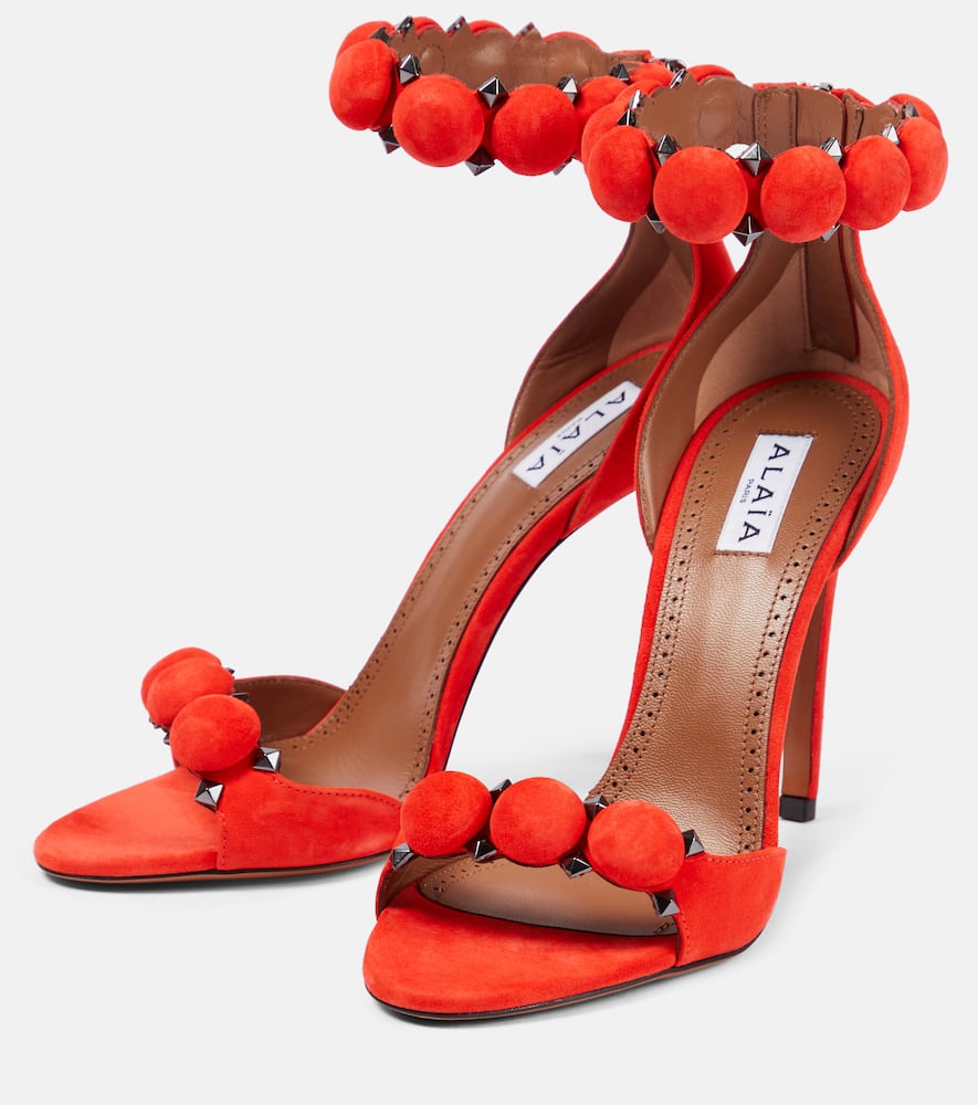 Alaia La Bombe 100 suede sandals