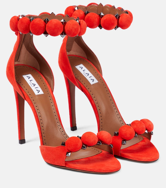 Alaia La Bombe 100 suede sandals