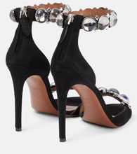 Alaia La Bombe 110 embellished suede sandals