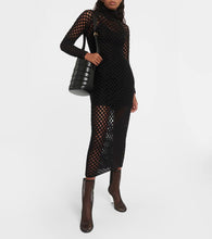 Alaia La Cage mesh and PU wedge ankle boots