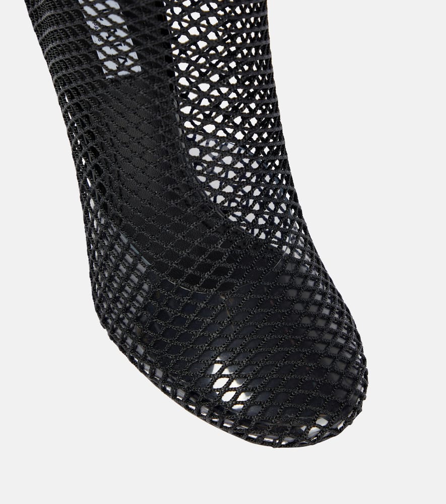 Alaia La Cage mesh and PU wedge ankle boots