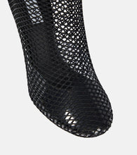 Alaia La Cage mesh and PU wedge ankle boots