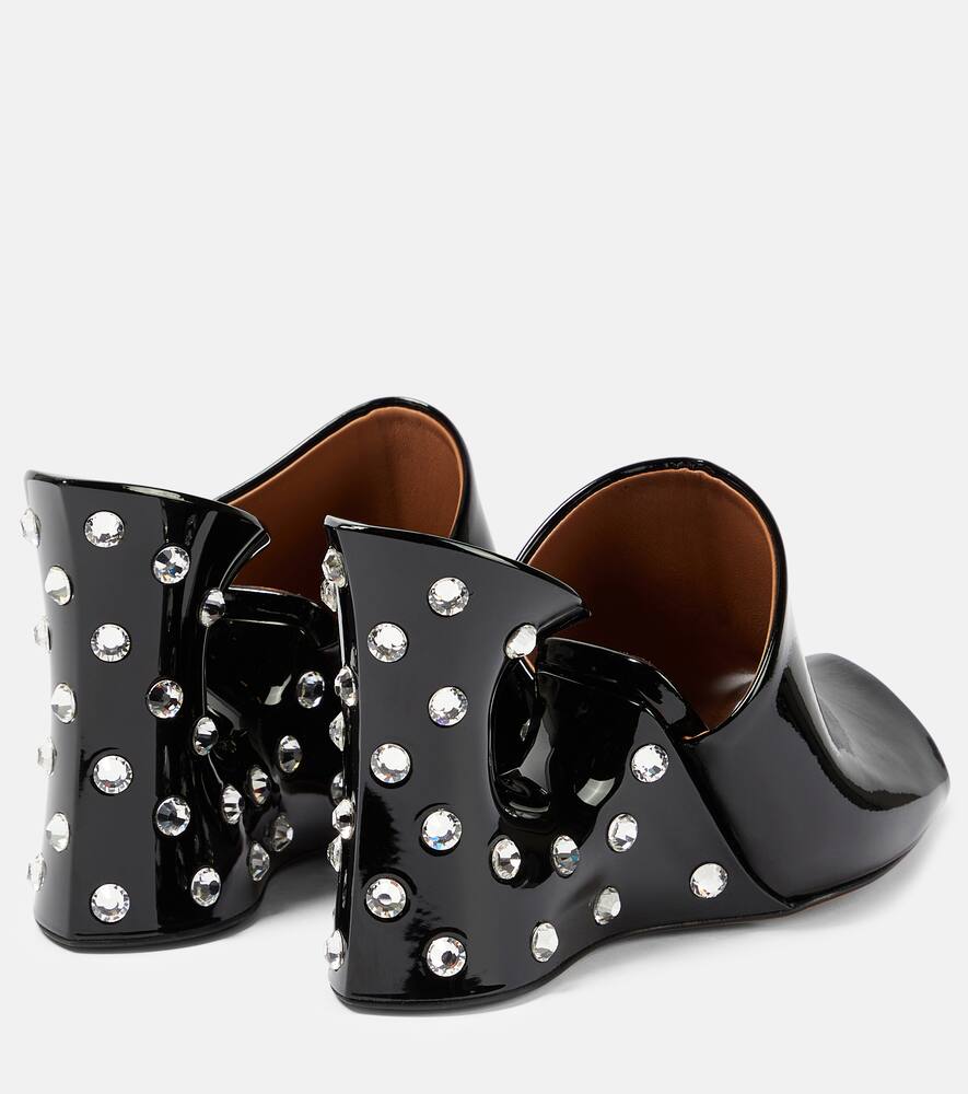 Alaia La Sculpture embellished patent leather mules