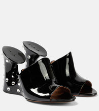Alaia La Sculpture embellished patent leather mules