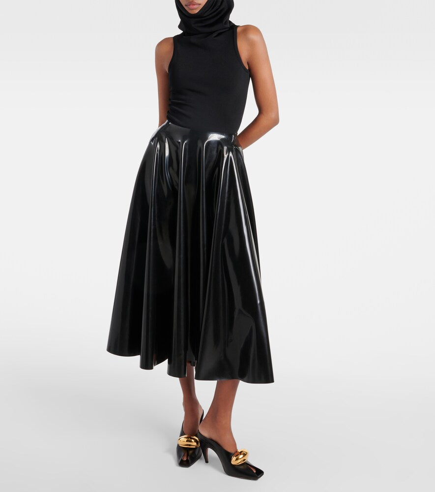 Alaia Latex midi skirt