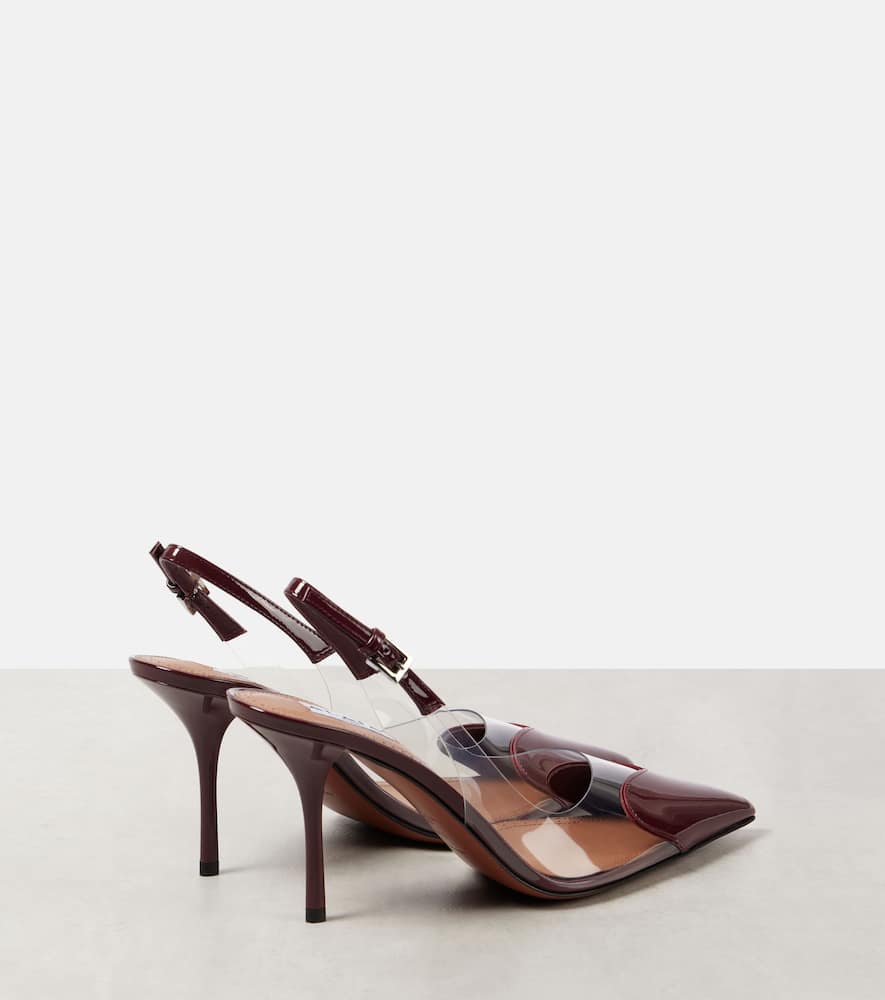 Alaia Le C√Ö¬ìur 90 leather and PU slingback pumps