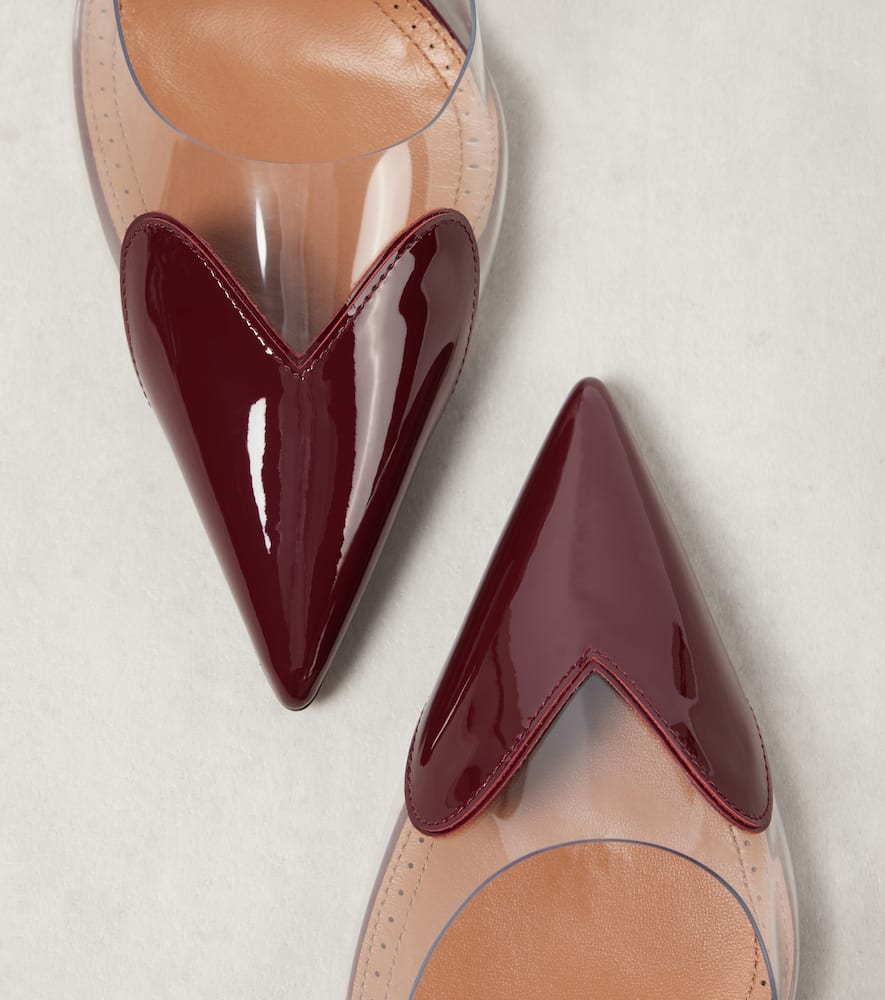 Alaia Le C√Ö¬ìur 90 leather and PU slingback pumps