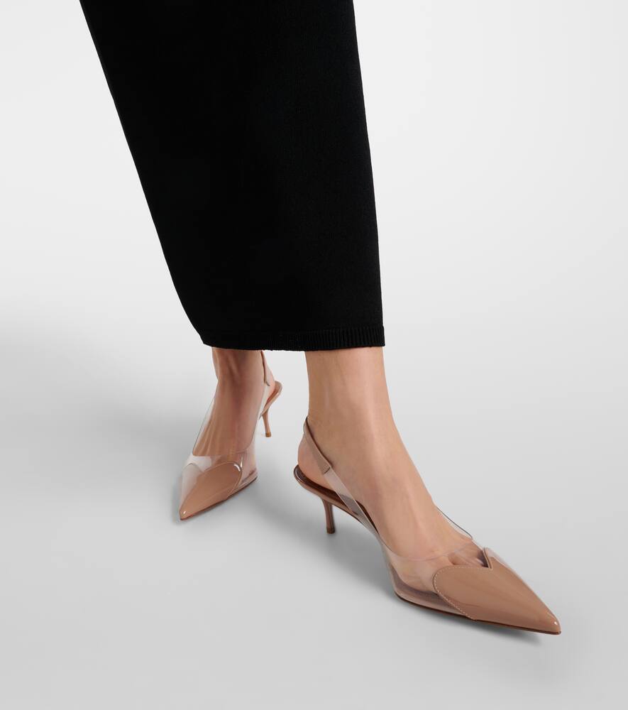 Alaia Le C√Ö¬ìur PVC and patent leather slingback pumps