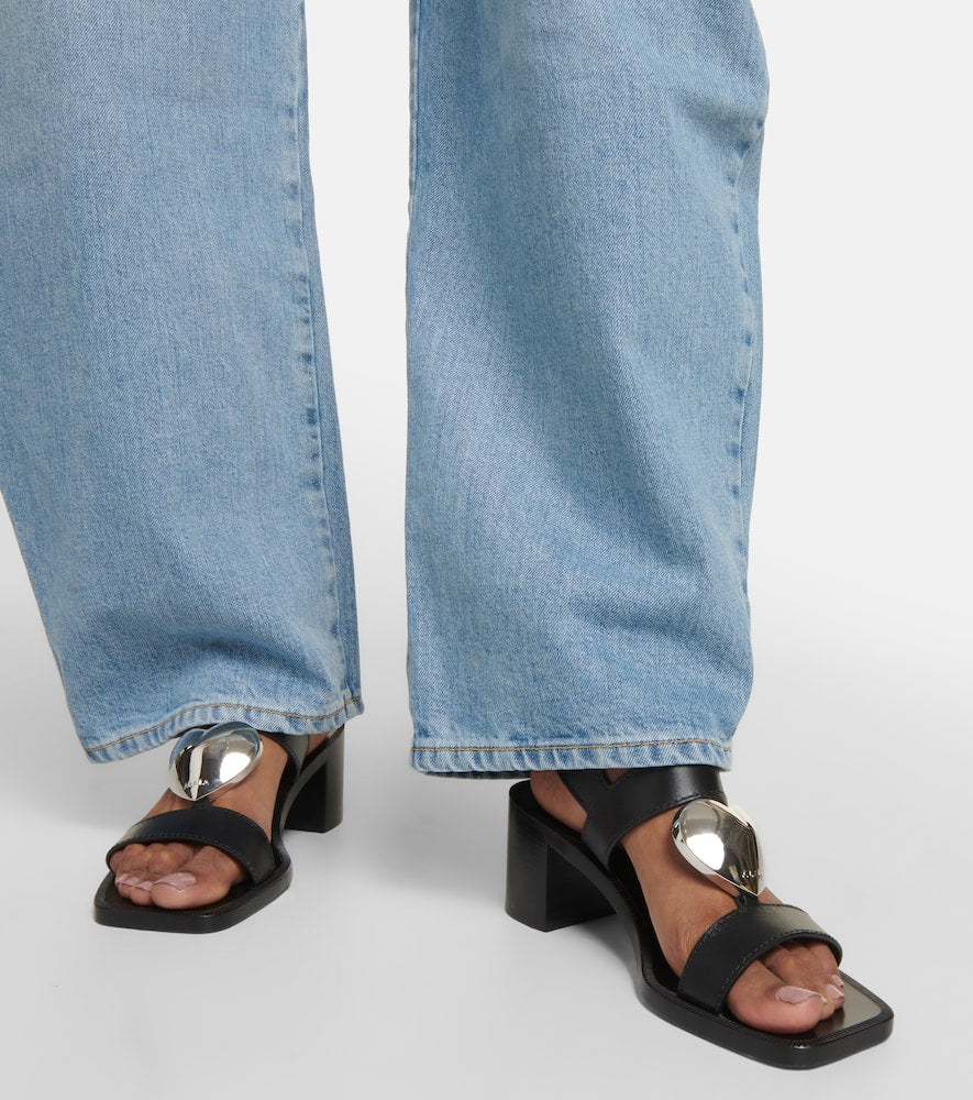 Alaia Le C√Ö¬ìur leather sandals